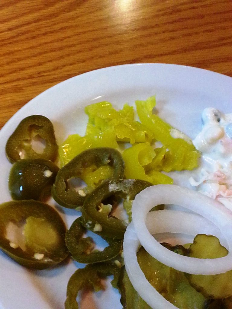 Fuddruckers Ezdan Mall Doha Food Qatar Eating Condiments Pickles Jalapenos Salad