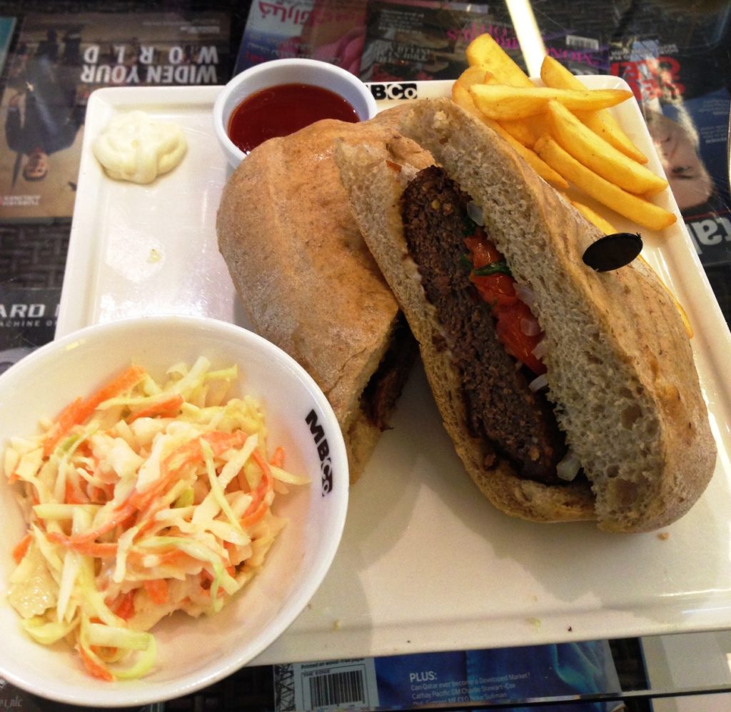 Montreal Bread Company Gate Mall Doha Food Qatar Eating Beef Burger Chips Coleslaw