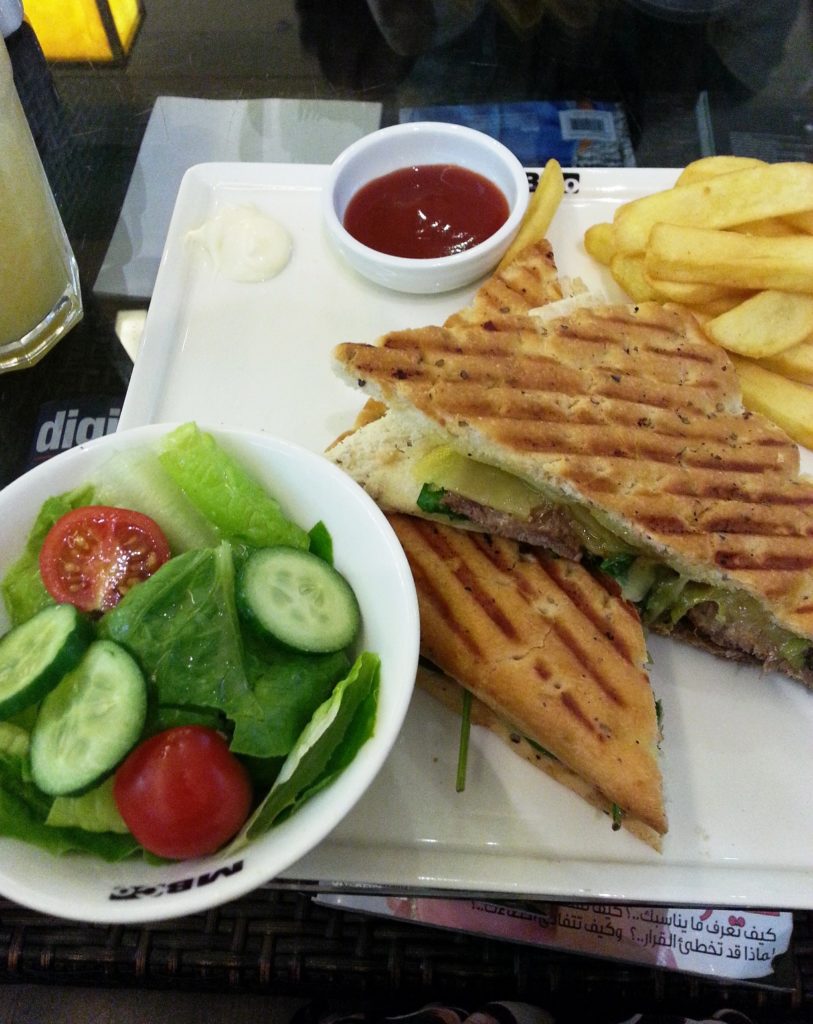 Montreal Bread Company Gate Mall Doha Food Qatar Eating Steak Sandwich Salad Chips