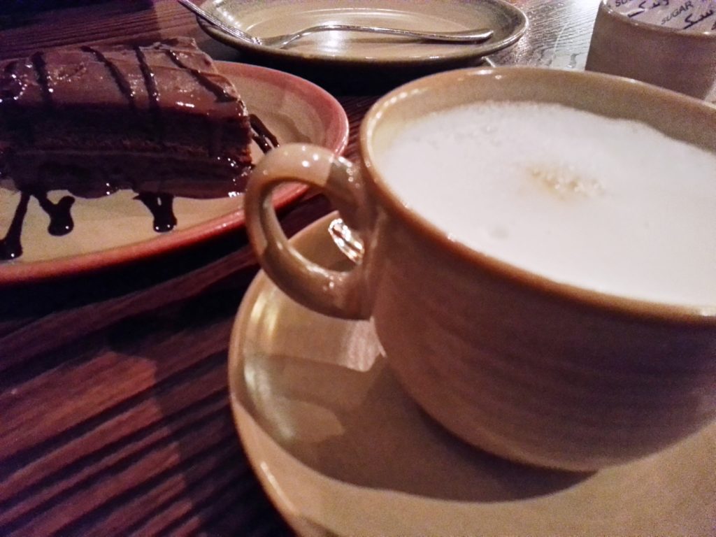 Nando's Financial Square Doha Food Qatar Eating Dessert Chocolate Cake Cappucino