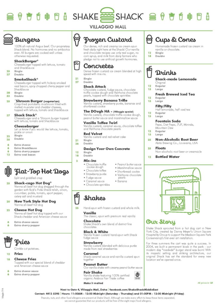 Shake Shack VIllagio Mall Doha Food Qatar Eating Menu