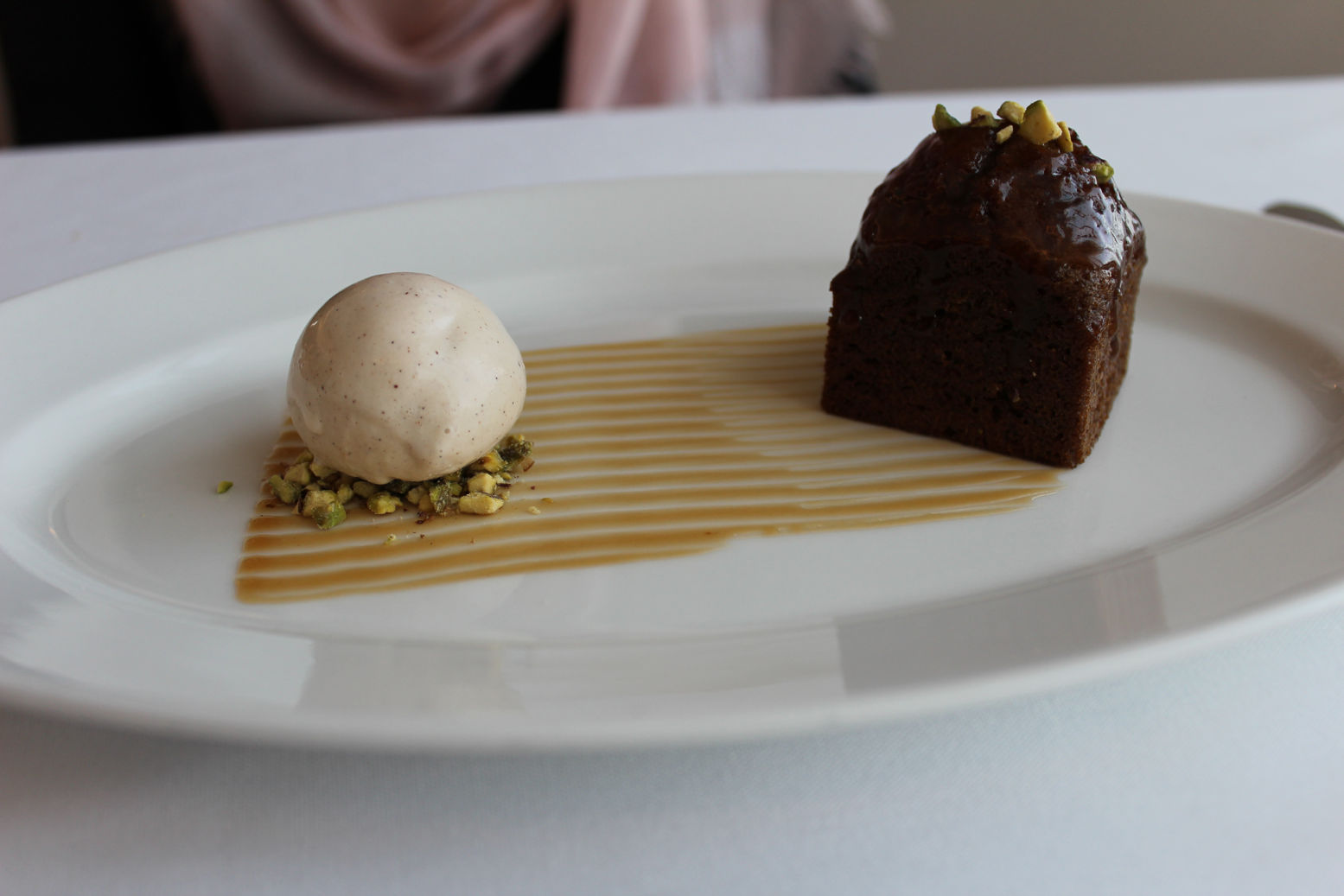 La Varenne Doha Qatar Eating Sticky Date Pudding