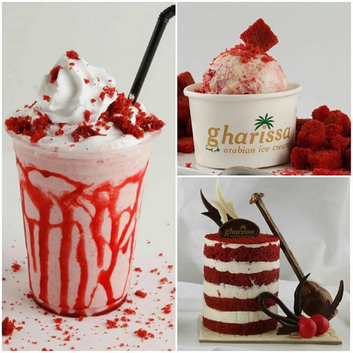 Gharissa-Icecream-Wakrah-Doha-Qatar-Eating-Red-Velvet-Icecream